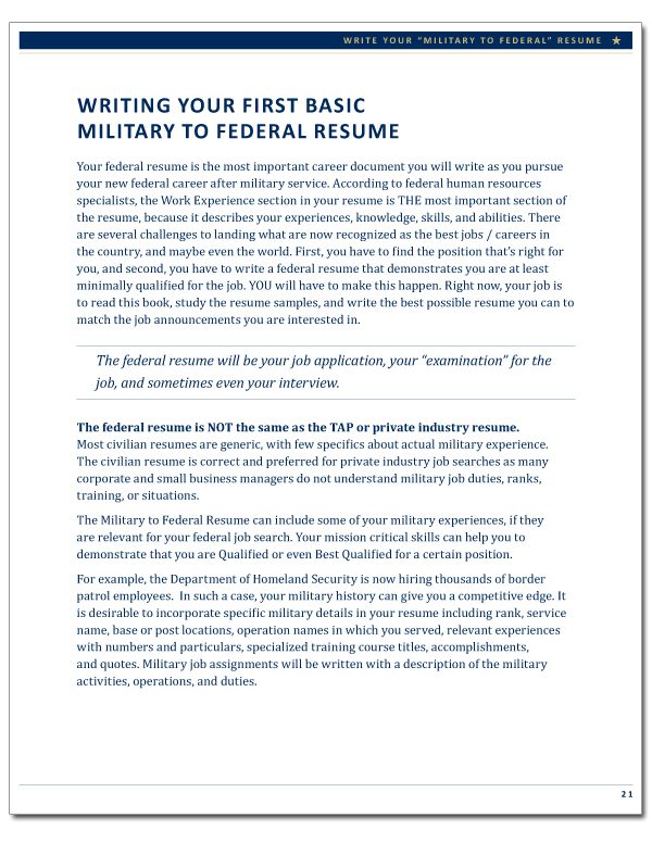 Military to Federal Career Guide, 2nd Edition, page 21